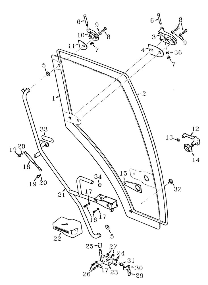 Схема запчастей Case IH AUSTOFT - (A03[04]) - LEFT HAND DOOR Mainframe & Functioning Components