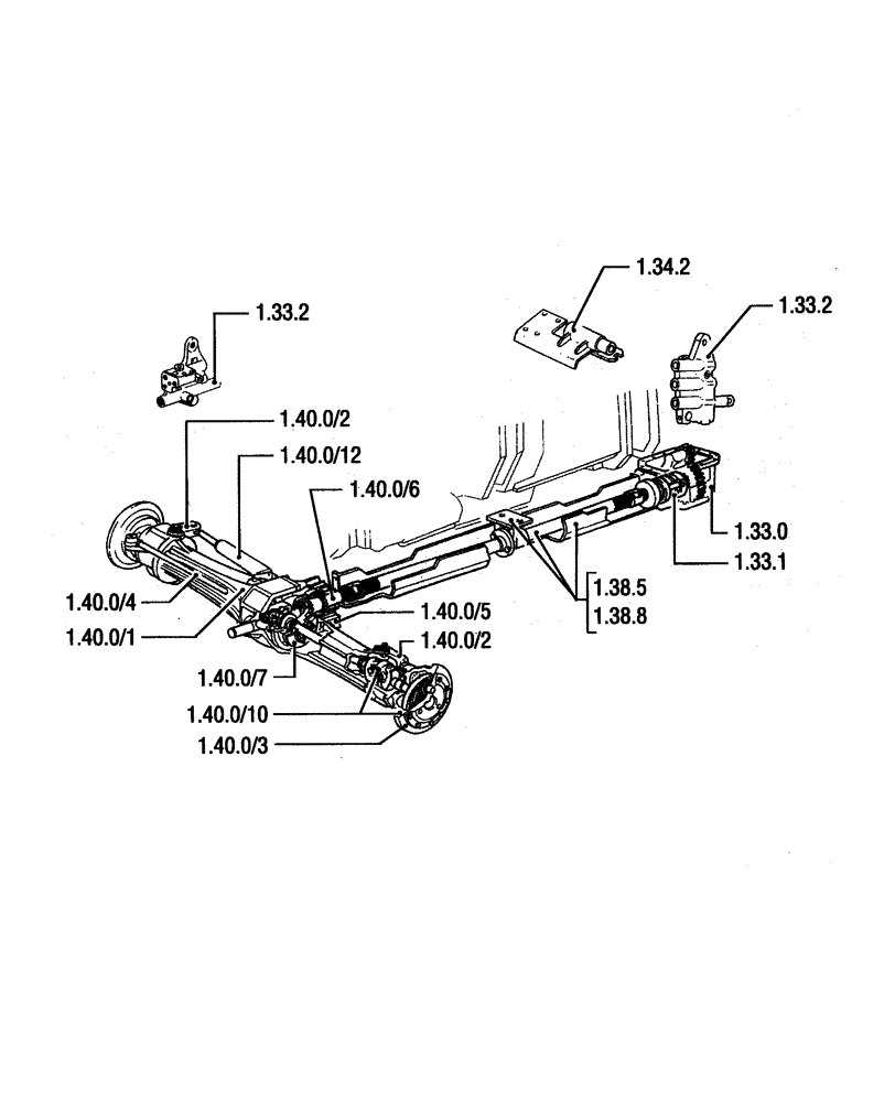 Схема запчастей Case IH JX95 - (1.32.9 SEC. 04) - FRONT AXLE (04) - FRONT AXLE & STEERING