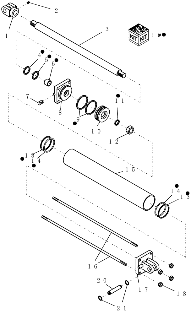Схема запчастей Case IH 1200 - (A.10.A[76]) - HYDRAULIC CYLINDER - 25325120, MARKER MOUNTED STACKER ASN CBJ036001 A - Distribution Systems