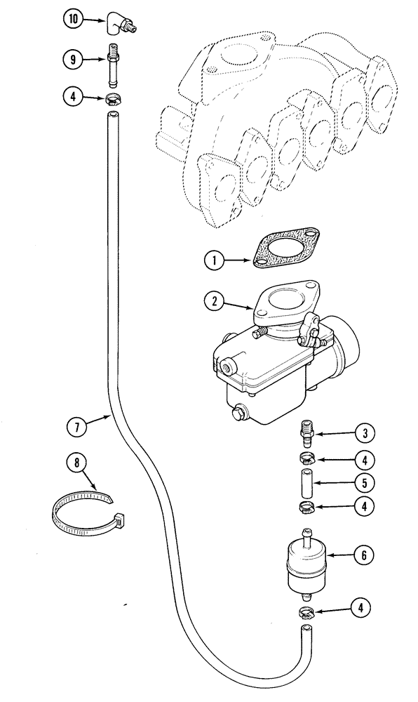 Схема запчастей Case IH 1835C - (3-22) - CARBURETOR FUEL DRAIN, TM-20 GASOLINE ENGINE (03) - FUEL SYSTEM