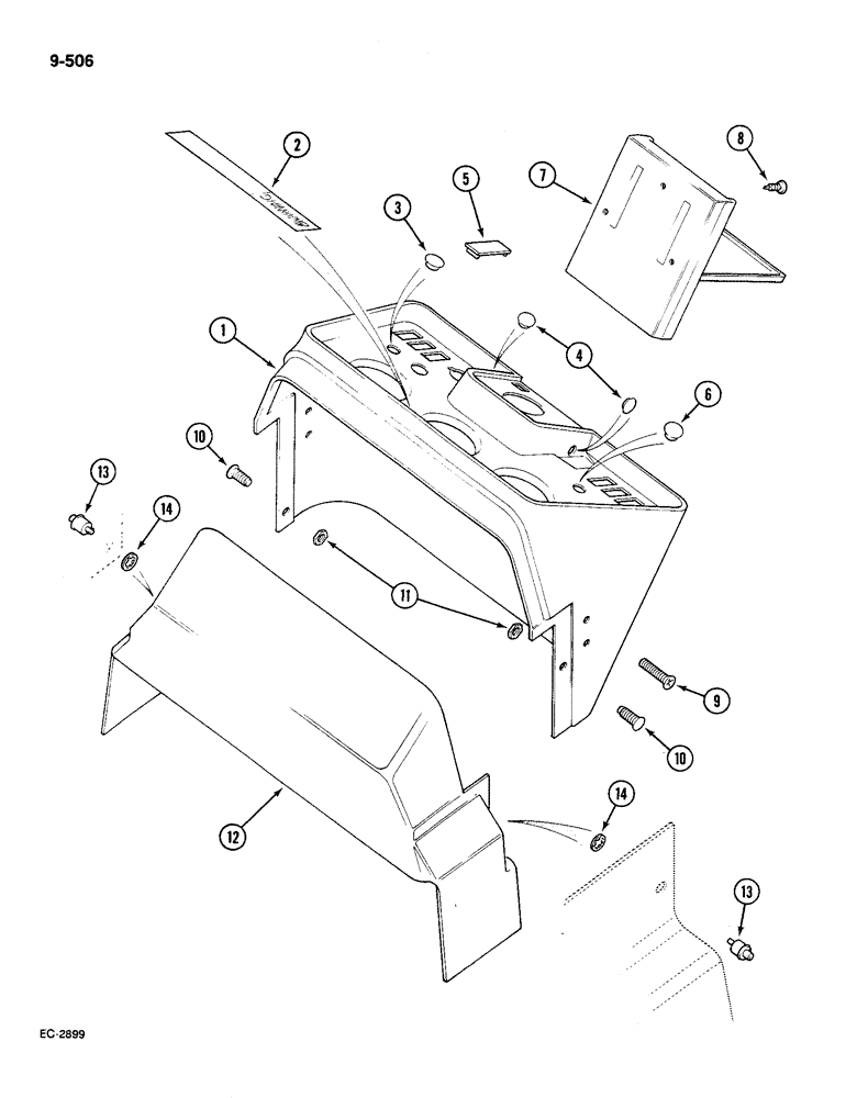 Схема запчастей Case IH 585 - (9-506) - INSTRUMENT HOUSING, WITH CAB (09) - CHASSIS/ATTACHMENTS