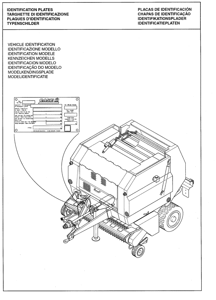 Схема запчастей Case IH RBX341 - (0.0038[01]) - IDENTIFICATION PLATE (00) - GENERAL
