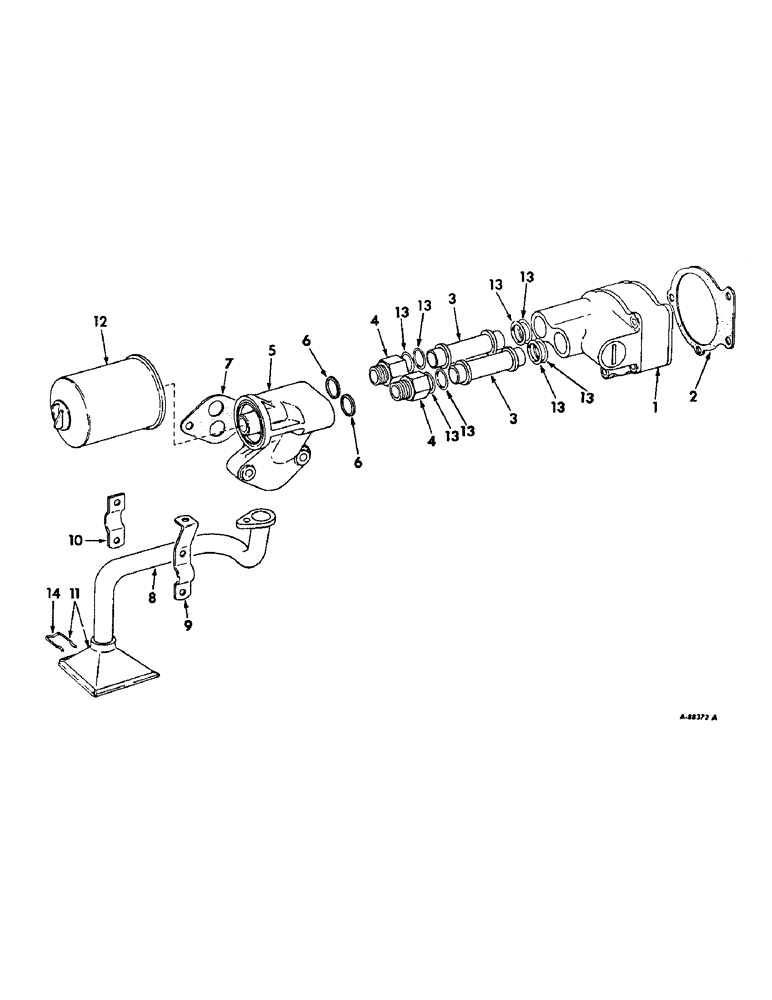 Схема запчастей Case IH 706 - (D-34) - DIESEL ENGINES, ENGINE OIL COOLER, FILTER AND OIL PUMP, D-310 DIESEL ENGINE TRACTORS (01) - ENGINE