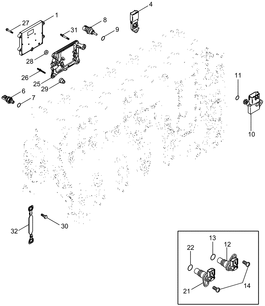 Схема запчастей Case IH FLX3020 - (04-01) - MODULE, ENGINE CONTROL (06) - ELECTRICAL SYSTEMS