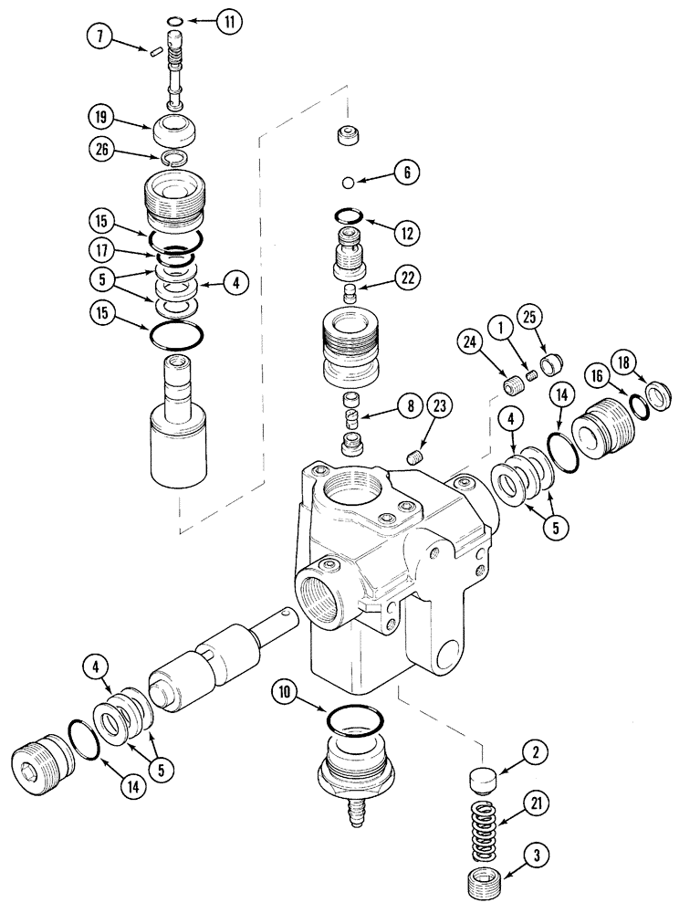 Схема запчастей Case IH 5230 - (8-032) - INPUT CONTROL VALVE (08) - HYDRAULICS