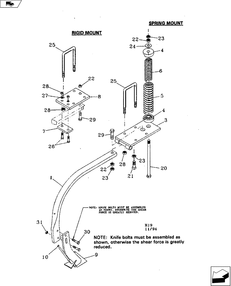 Схема запчастей Case IH 3100 - (75.200.01) - HEAVY DUTY SPRING AND RIGID SHANK (75) - SOIL PREPARATION