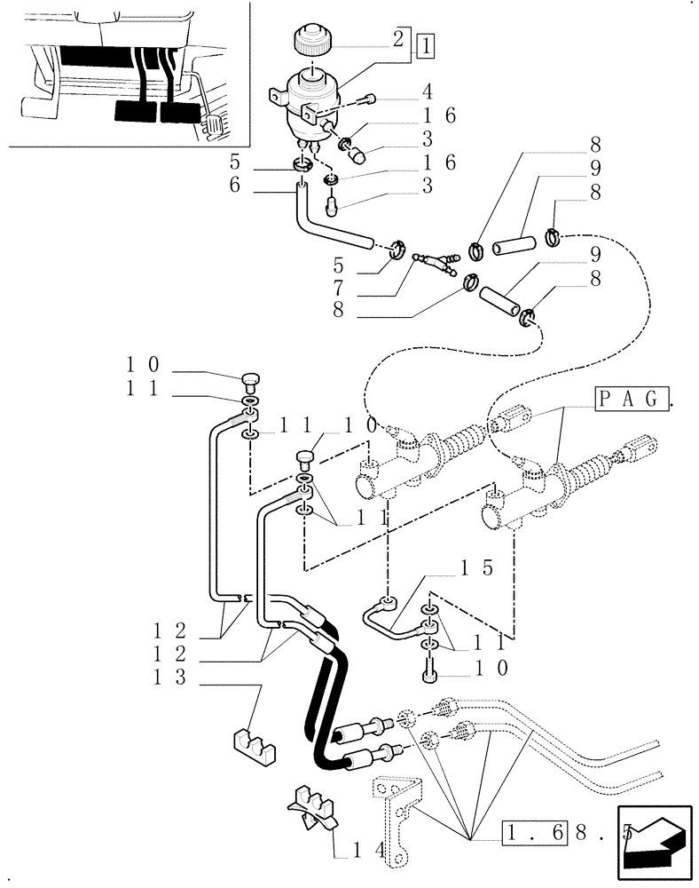 Схема запчастей Case IH MXM140 - (1.95.0[02]) - BRAKE PEDALS (10) - OPERATORS PLATFORM/CAB