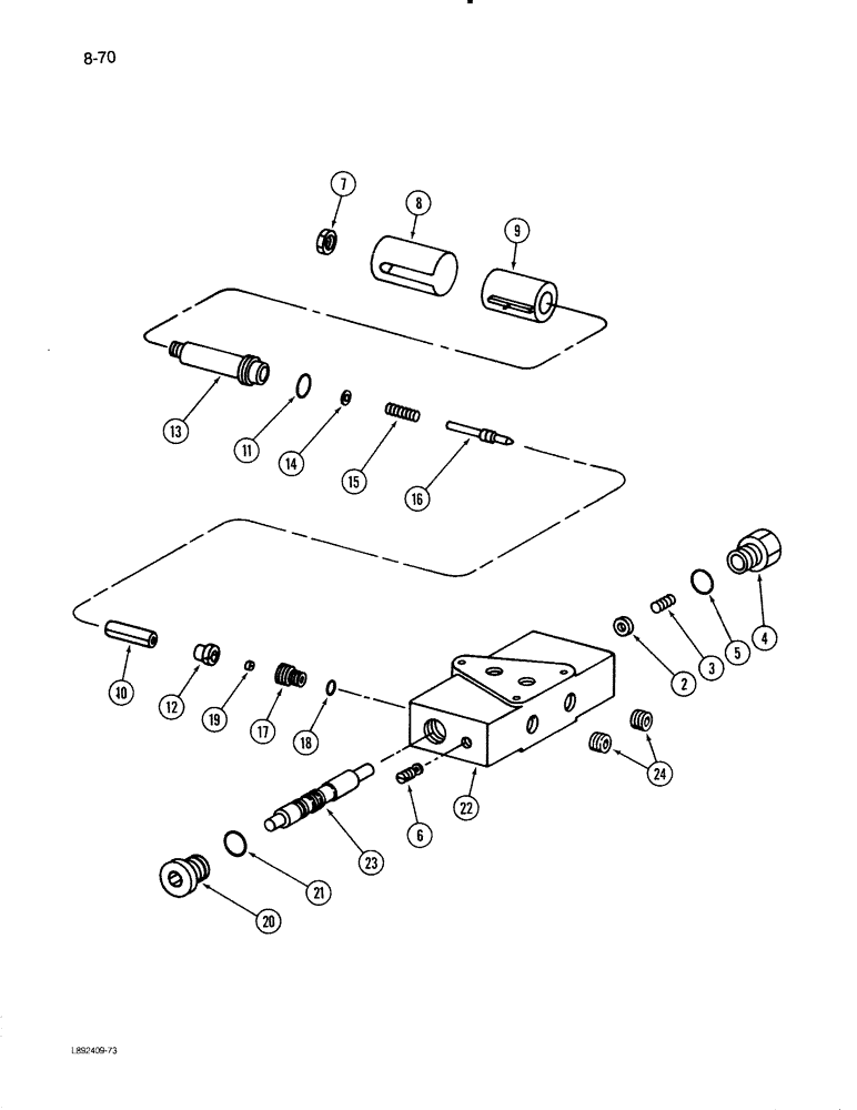 Схема запчастей Case IH 1670 - (8-70) - FEEDER AND SEPARATOR CLUTCH VALVE, CONTROL CONCEPTS (07) - HYDRAULICS