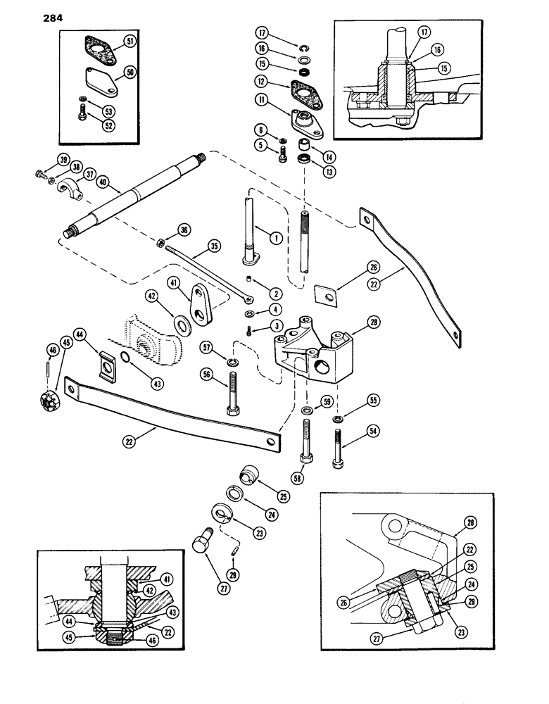 Схема запчастей Case IH 870 - (284) - D.O.M. LOWER SENSING LINKAGE (09) - CHASSIS/ATTACHMENTS