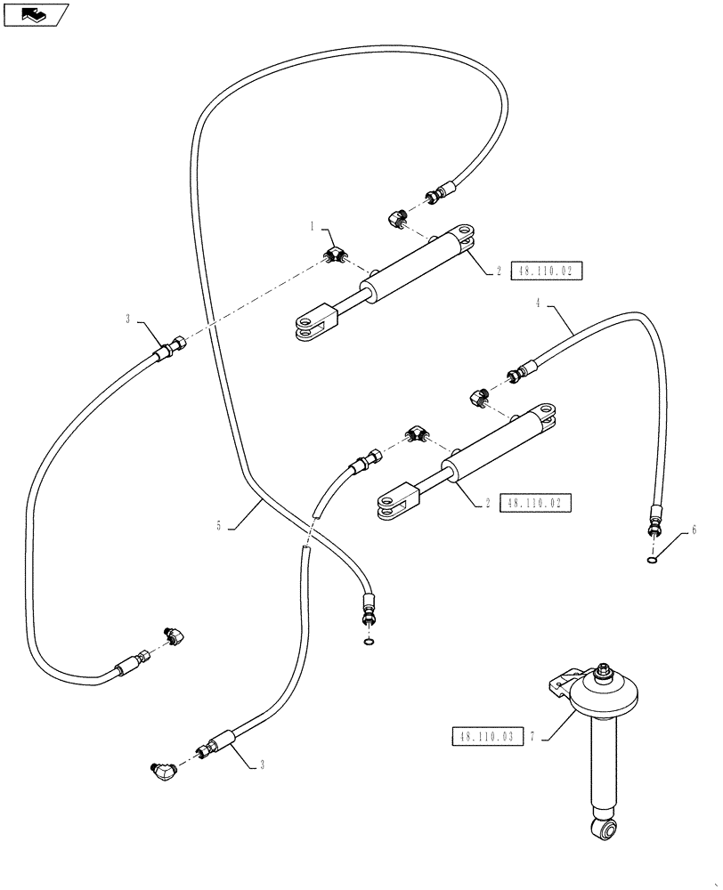 Схема запчастей Case IH 3230 - (48.110.04) - SUSPENSION, ACTIVE HYDRAULIC (48) - TRACKS & TRACK SUSPENSION