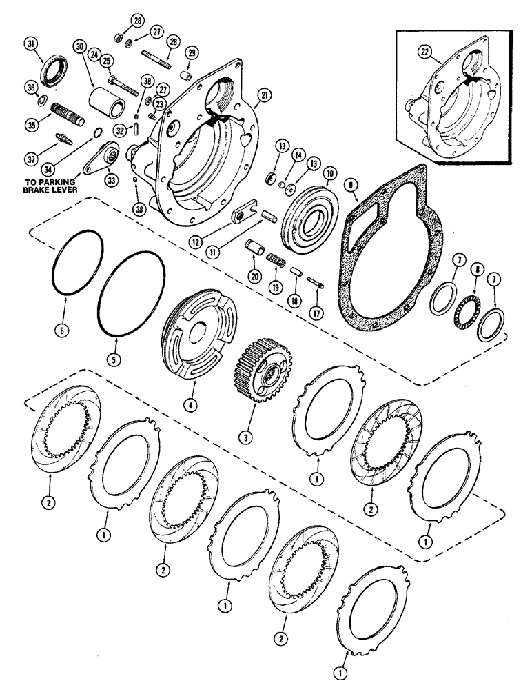 Схема запчастей Case IH 2470 - (236) - TRANSMISSION BRAKE (06) - POWER TRAIN