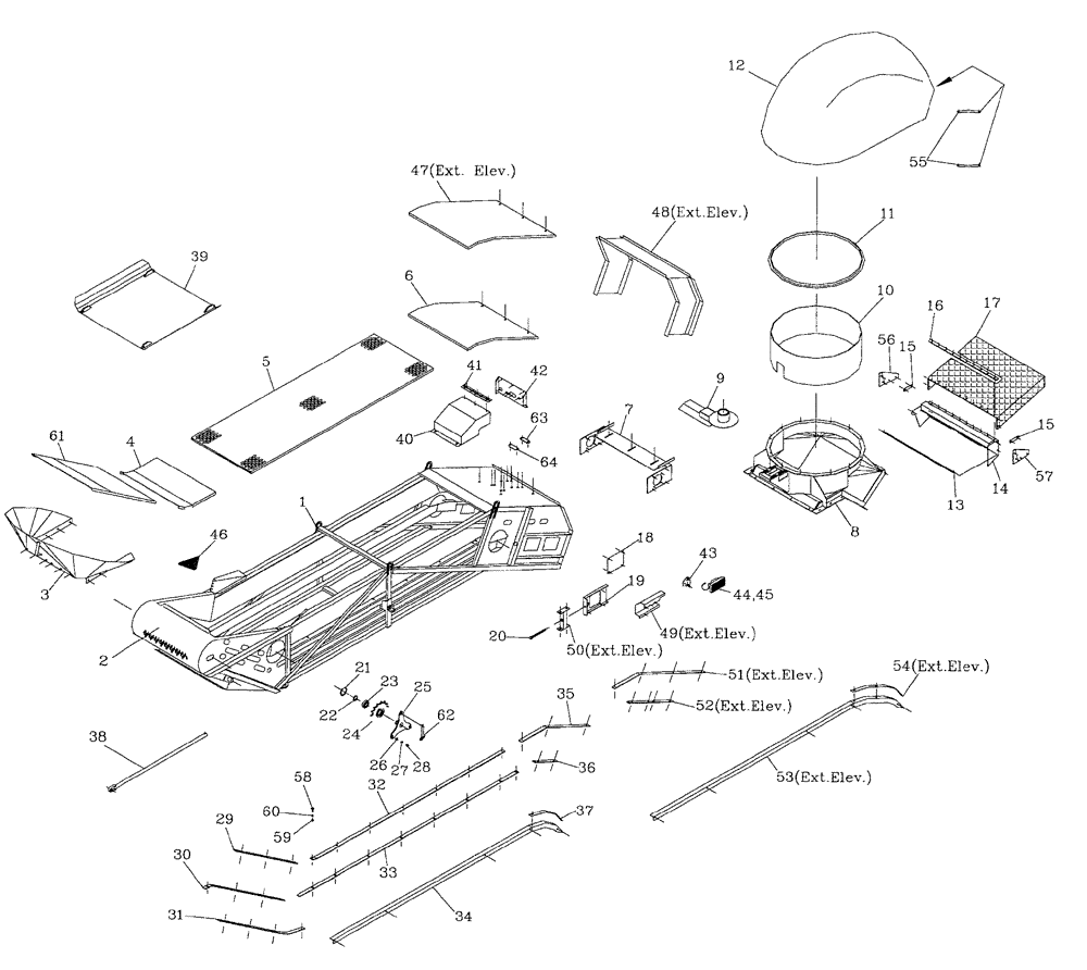 Схема запчастей Case IH 7700 - (A08[03]) - ELEVATOR Mainframe & Functioning Components