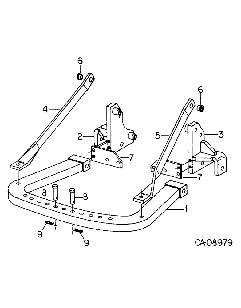 Схема запчастей Case IH 7488 - (09-07) - FRAME, HEAVY DUTY SWINGING DRAWBAR SUPPORT, FOR TRACTORS WITHOUT DRAFT CONTROL AND THREE POINT HITCH (12) - FRAME