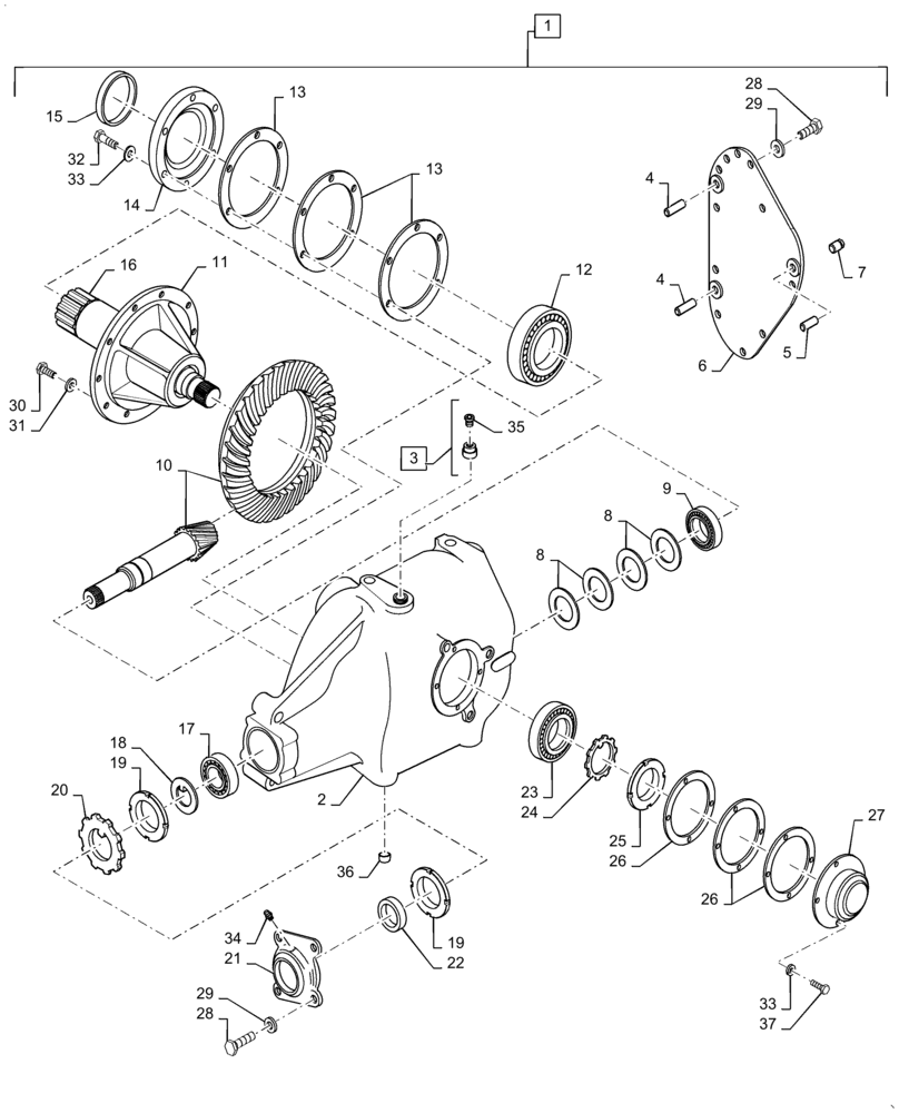 Схема запчастей Case IH SB541 - (31.220.02) - GEARBOX, MAIN DRIVE (31) - IMPLEMENT POWER TAKE OFF
