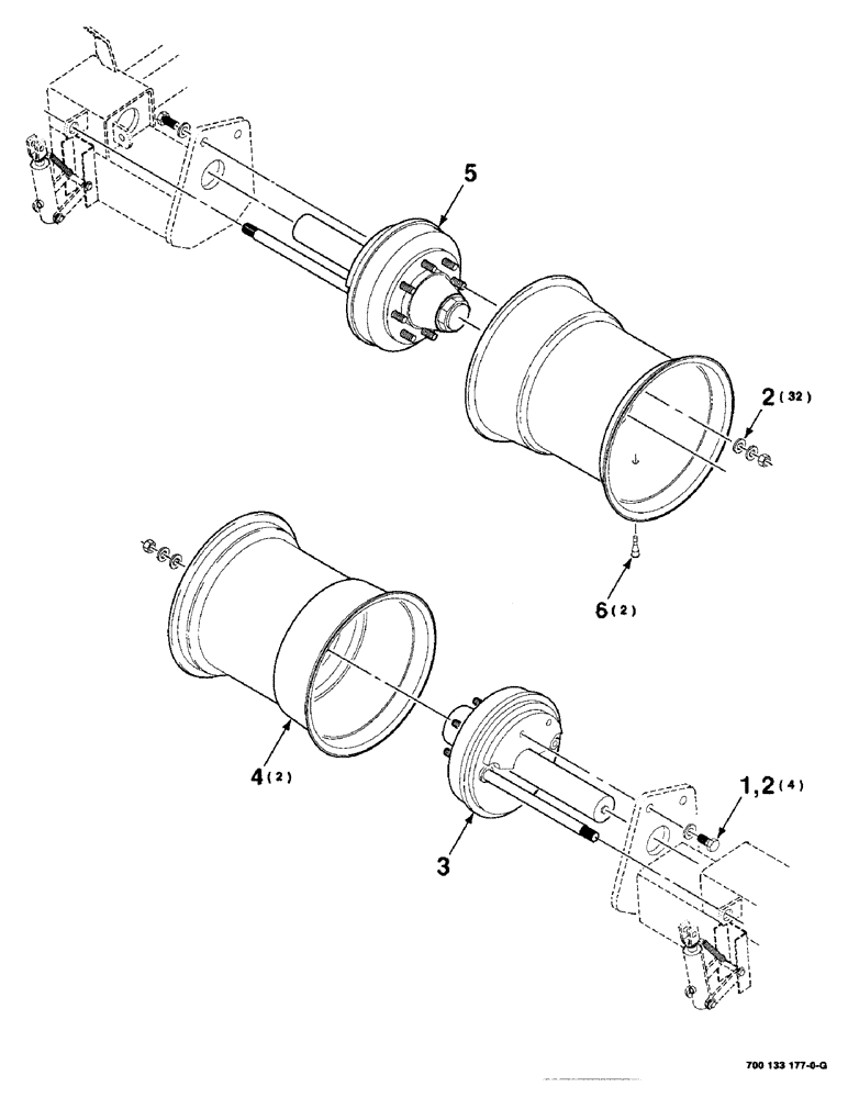 Схема запчастей Case IH 8575 - (7-22) - WHEEL, HUB AND AXLE ASSEMBLIES (12) - MAIN FRAME