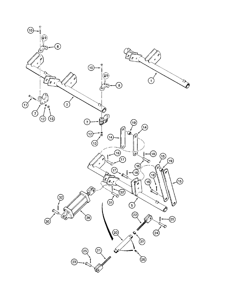 Схема запчастей Case IH 4200 - (09-16) - DISC GANG ROCKSHAFTS, WING FRAME (09) - CHASSIS/ATTACHMENTS