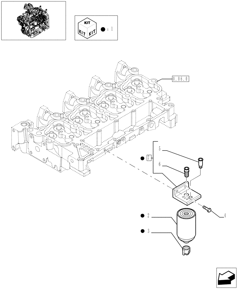 Схема запчастей Case IH JX1095C - (0.20.0) - FUEL FILTER (01) - ENGINE
