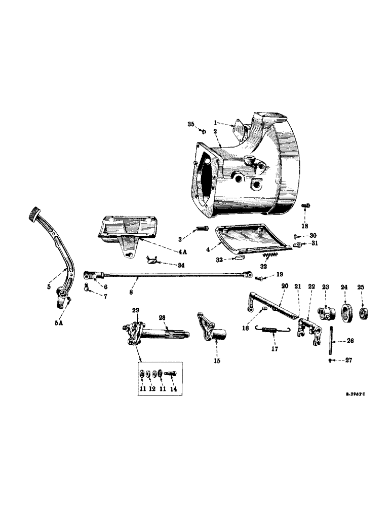 Схема запчастей Case IH SUPER M-TA - (243) - CHASSIS, CLUTCH CONNECTIONS, FOR TRACTORS F-501 TO F-52627 AND L-500001 TO L-512541 (12) - CHASSIS