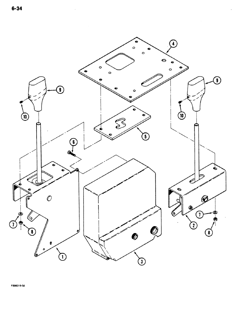 Схема запчастей Case IH 9180 - (6-34) - TRANSMISSION SHIFT CONTROLS (06) - POWER TRAIN