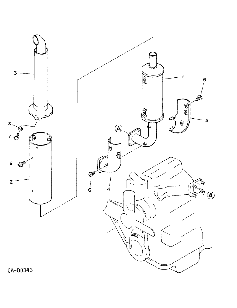Схема запчастей Case IH 254 - (12-04) - POWER, EXHAUST SYSTEM, VERTICAL Power
