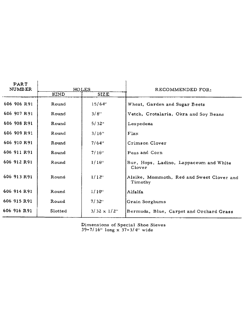 Схема запчастей Case IH 315 - (R-44) - SPECIAL SHOE SIEVES Separation