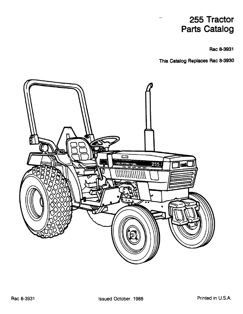 Схема запчастей Case IH 255 - (1-03) - PARTS CATALOG (00) - PICTORIAL INDEX