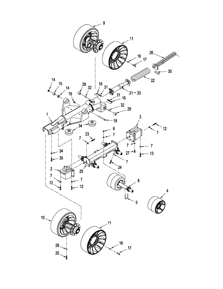 Схема запчастей Case IH STEIGER 485 - (06-11) - UNDERCARRIAGE - MOUNTING, QUADTRAC TRACTOR (06) - POWER TRAIN