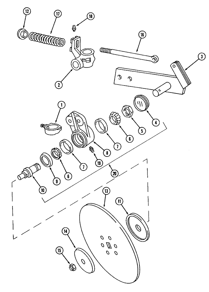 Схема запчастей Case IH 800 - (9-14) - ROLLING COLTER, HEAVY DUTY - HIGH LIFT CUSHION SPRING TYPE (09) - CHASSIS/ATTACHMENTS