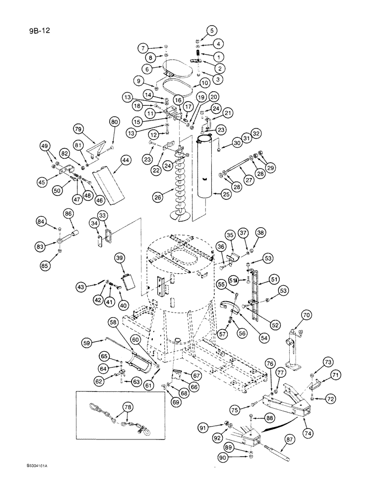 Схема запчастей Case IH 1350 - (9B-12) - MIXER AUGER AND MIXER TANK, 1350 MACHINES (09) - CHASSIS ATTACHMENTS