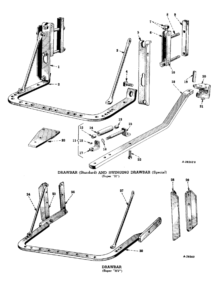 Схема запчастей Case IH SUPER-H - (158) - CHASSIS, DRAWBAR, STANDARD, SUPER "H" (12) - CHASSIS
