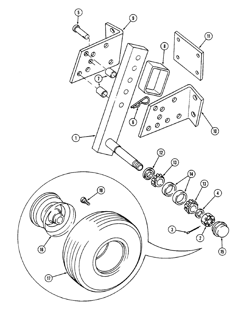Схема запчастей Case IH 4500 - (9-024) - PNEUMATIC GAUGE WHEEL AND MOUNTING, DIRECT MOUNTED MODELS, SLIDE ADJUSTING TYPE (09) - CHASSIS/ATTACHMENTS