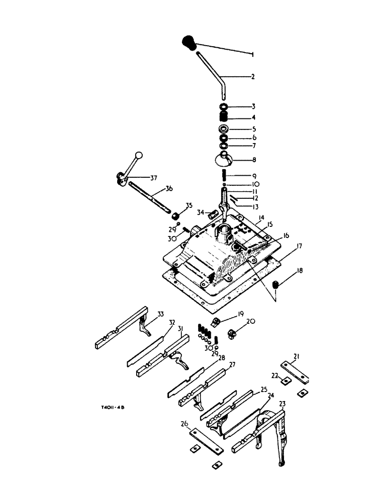 Схема запчастей Case IH 384 - (07-10) - DRIVE TRAIN, GEAR SHIFTER MECHANISM (04) - Drive Train