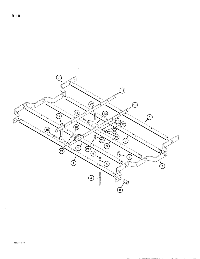 Схема запчастей Case IH 9 - (9-10) - PEG TOOTH HARROW SECTION, RIGID CLOSED-END TYPE 
