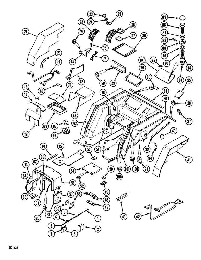 Схема запчастей Case IH 633 - (9-684) - PLATFORM CPTE, DELUXE 85 CAB (09) - CHASSIS/ATTACHMENTS