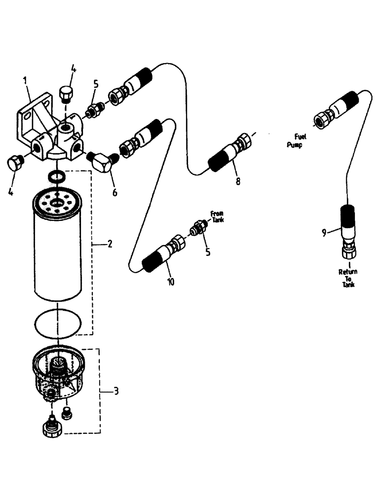 Схема запчастей Case IH 7000 - (C01-12) - WATER SEPARATOR AND FUEL LINES, 3306 Engine & Engine Attachments