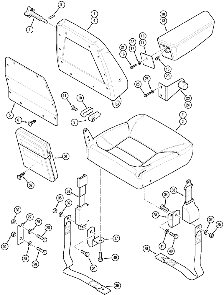 Схема запчастей Case IH MX120 - (09-55) - SWIVEL SEAT SEARS (09) - CHASSIS/ATTACHMENTS