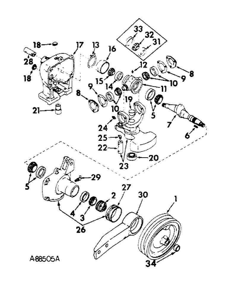 Схема запчастей Case IH 100 - (A-05) - FLYWHEEL PULLEY, BALANCED HEAD HOUSING 