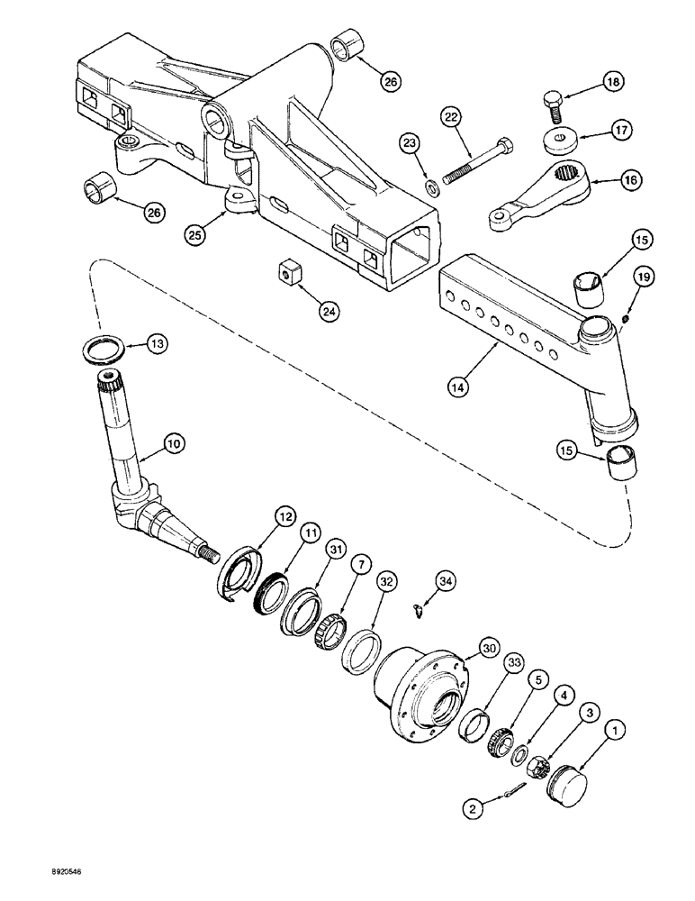 Схема запчастей Case IH 1800 - (5-26) - ADJUSTABLE STEERING AXLE, P.I.N. JJC133070 AND AFTER (04) - STEERING
