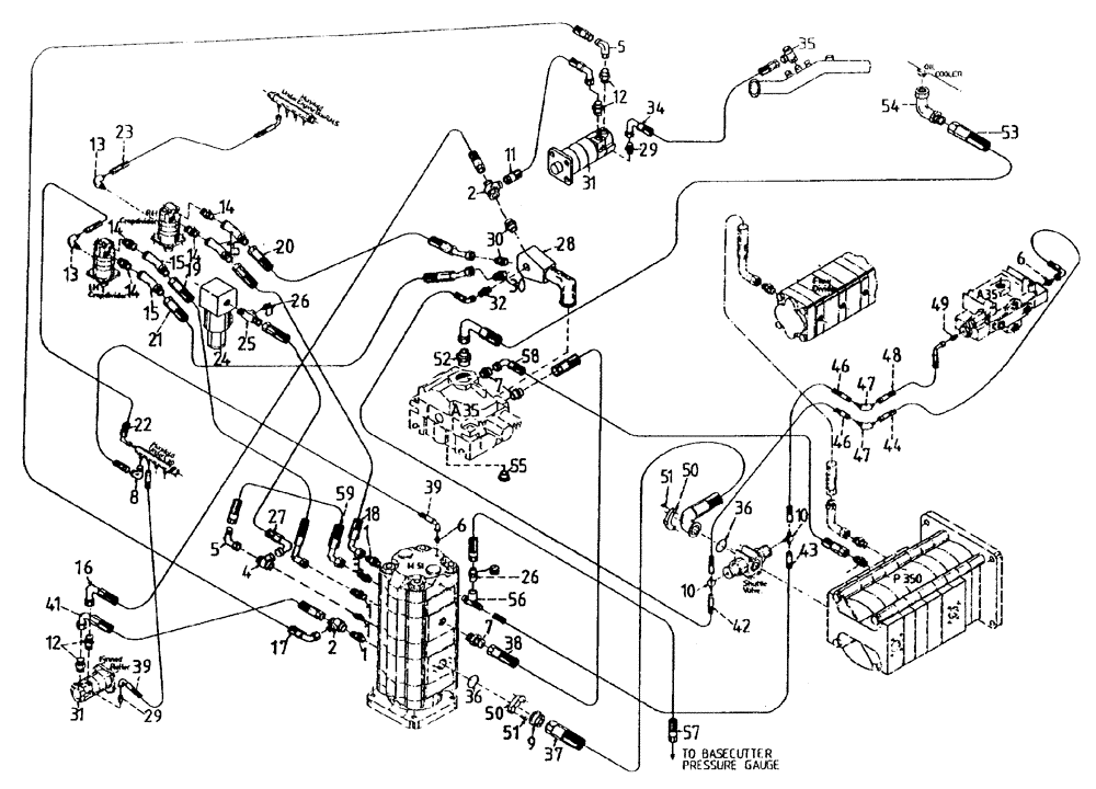 Схема запчастей Case IH 7700 - (G02[21]) - HYDRAULIC CIRCUIT, BASECUTTER, WITHOUT POWER KNOCKDOWN ROLLER, SERIAL # 7621 TO 7649 INCLUSIVE Leg Base Cutter