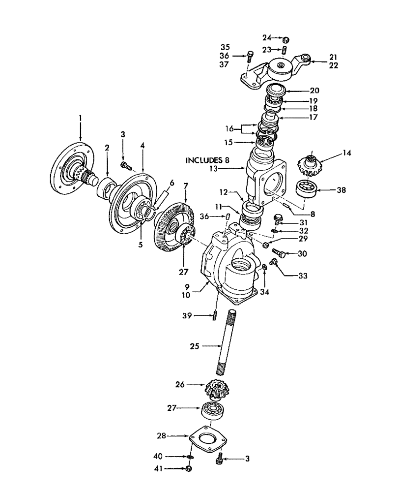 Схема запчастей Case IH DX40 - (04.11) - FINAL REDUCTION GEARS, W/FWD (04) - FRONT AXLE & STEERING