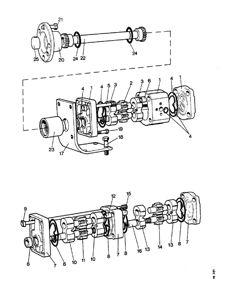 Схема запчастей Case IH 1210 - (E18) - SELECTAMATIC HYDRAULIC SYSTEM, HYDRAULIC PUMP, 1210 AND 1212 TRACTORS (07) - HYDRAULIC SYSTEM