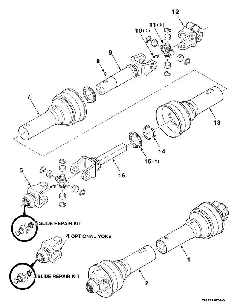 Схема запчастей Case IH 8315 - (2-04) - DRIVELINE ASSEMBLY, NEAPCO (09) - CHASSIS