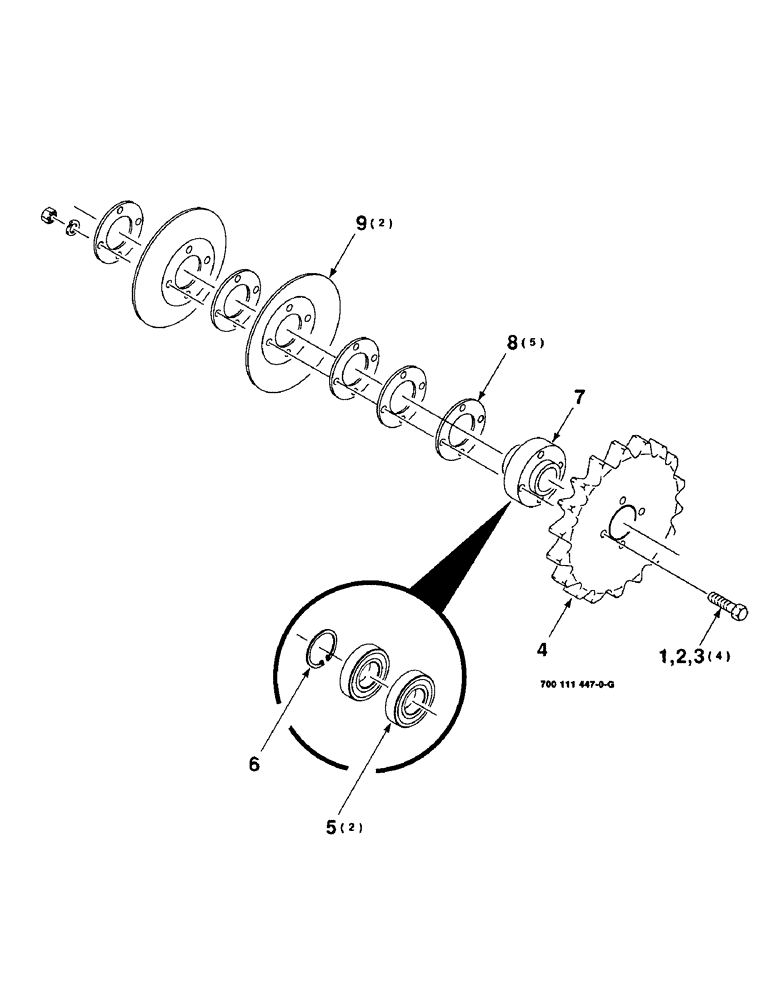 Схема запчастей Case IH 8340 - (2-42) - REEL, VARI-DRIVE SHEAVE ASSEMBLY (58) - ATTACHMENTS/HEADERS