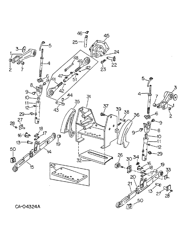 Схема запчастей Case IH 1566 - (09-10) - FRAME, THREE POINT HITCH TRACTORS WITH DRAFT CONTROL AND SENSING AND CAM SWAY LIMITING SYSTEM (12) - FRAME