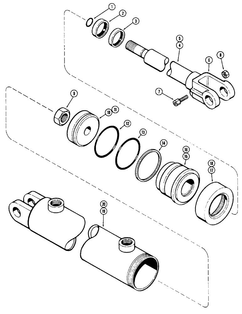 Схема запчастей Case IH 1900 - (20) - T57126 CYLINDER RAM, 3 X 12 INCH (76.2 X 304.8 MM) 