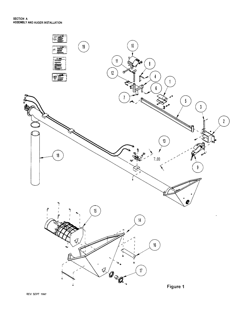 Схема запчастей Case IH 2400 - (A04) - AUGER INSTALLATION 