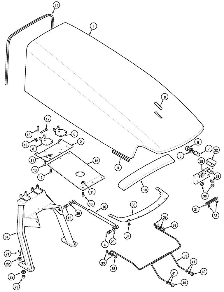 Схема запчастей Case IH MX150 - (09-11) - HOOD SHEETS (90) - PLATFORM, CAB, BODYWORK AND DECALS