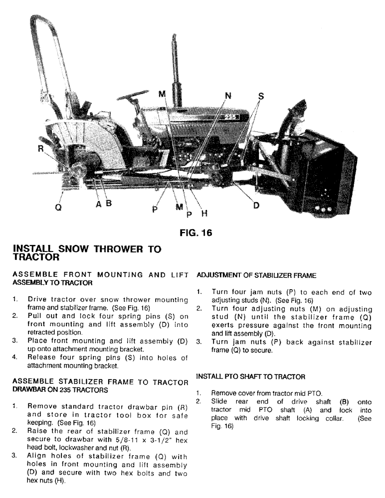 Схема запчастей Case IH 56FTS - (17) - INSTALL SNOW THROWER TO TRACTOR 