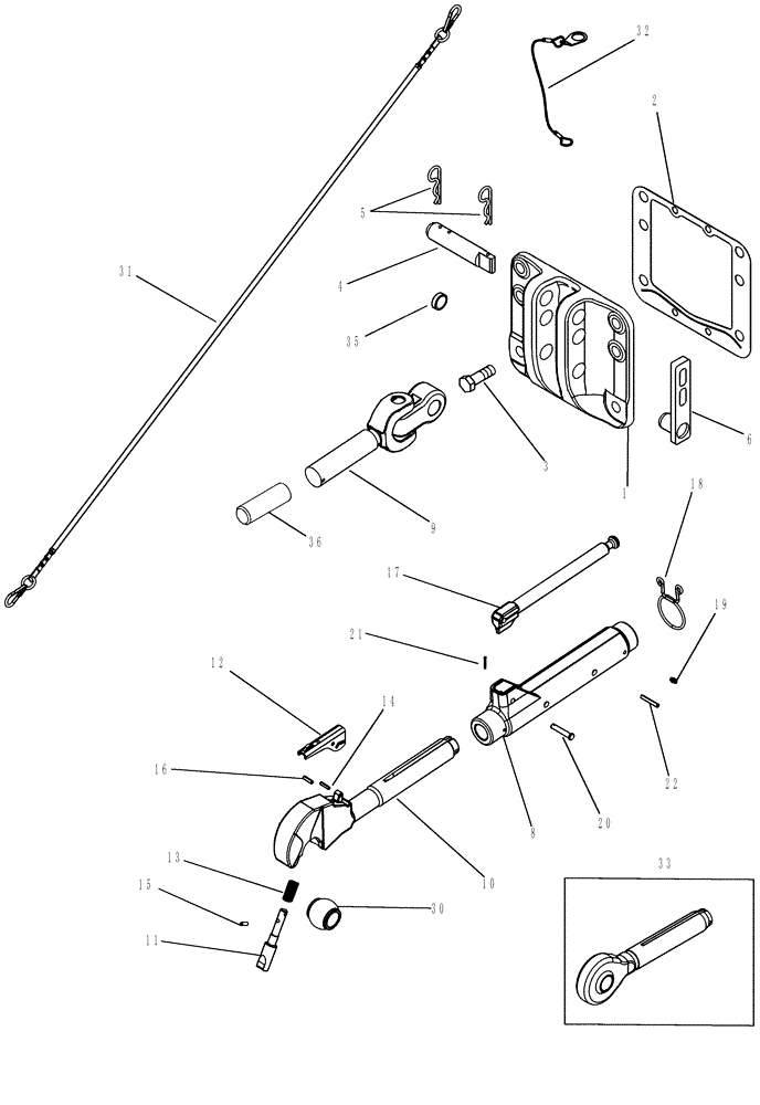 Схема запчастей Case IH MX200 - (09-51) - TOP LINK HITCH, EUROPE ONLY (09) - CHASSIS/ATTACHMENTS