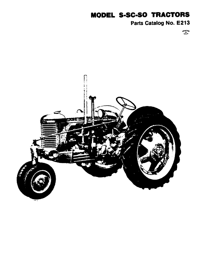 Схема запчастей Case IH SO-SERIES - (001A) - MODEL S, SC AND SO TRACTORS (00) - PICTORIAL INDEX